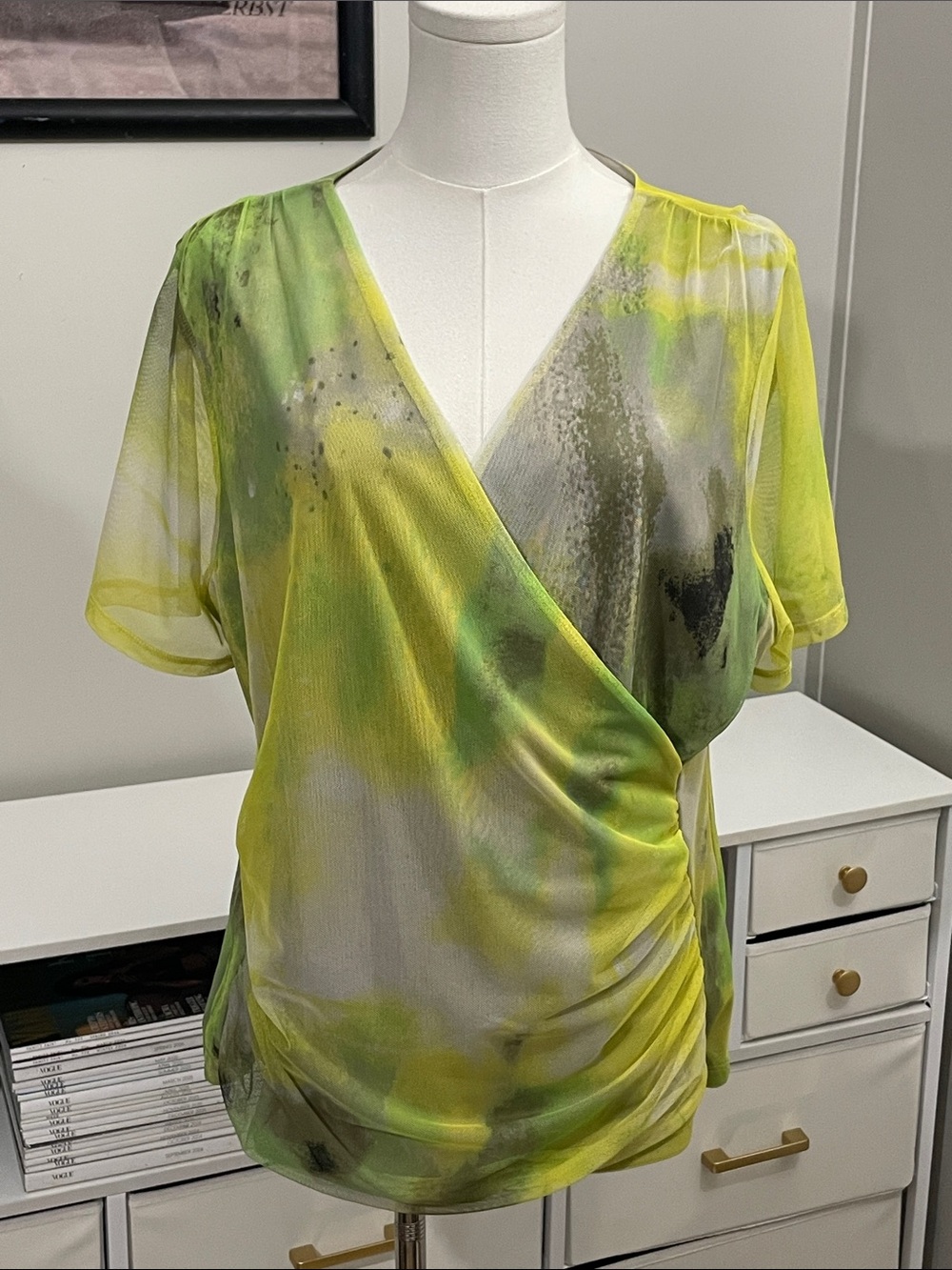 DKNY Faux Wrap Blouse (XL)